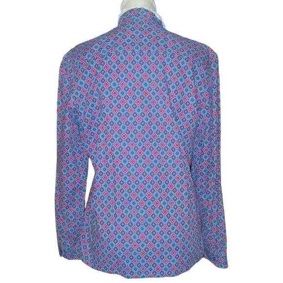 Mr. Witt Vintage geometric print top with lace collar size 14 - Picture 4 of 6